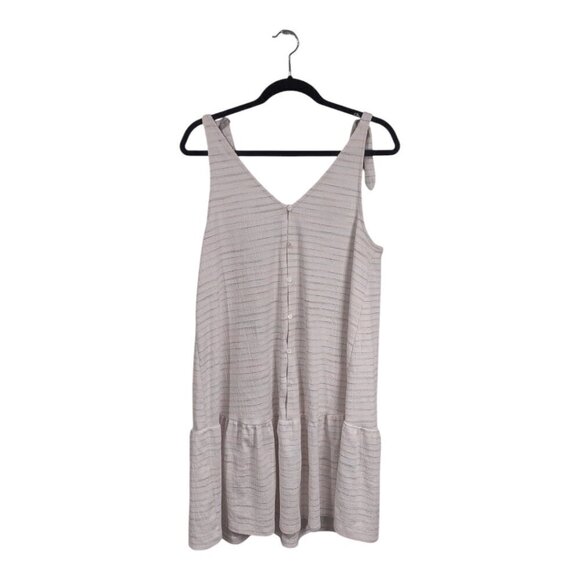 Women's LOFT Beach Coverup Dress White Rainbow Pinstripe Size M - Picture 2 of 8